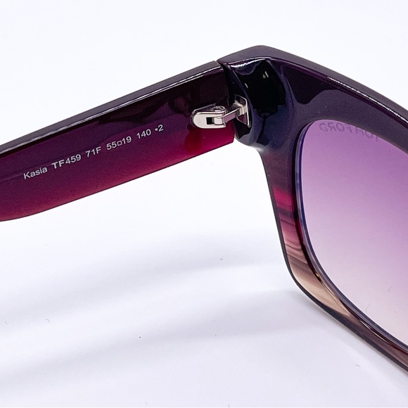NEW TOM FORD KASIA TF459 71F WOMEN’S CAT EYE SUNGLASSES FT0459/S BURGUNDY - Picture 8 of 10